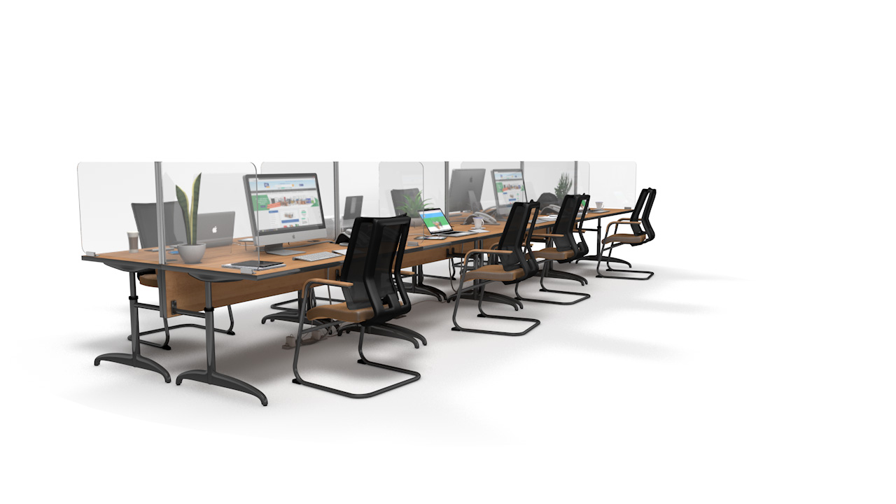 ACHOO<sup>®</sup> Crystal Clear Modular Desk Screens 8 Bay Workstation Dividers