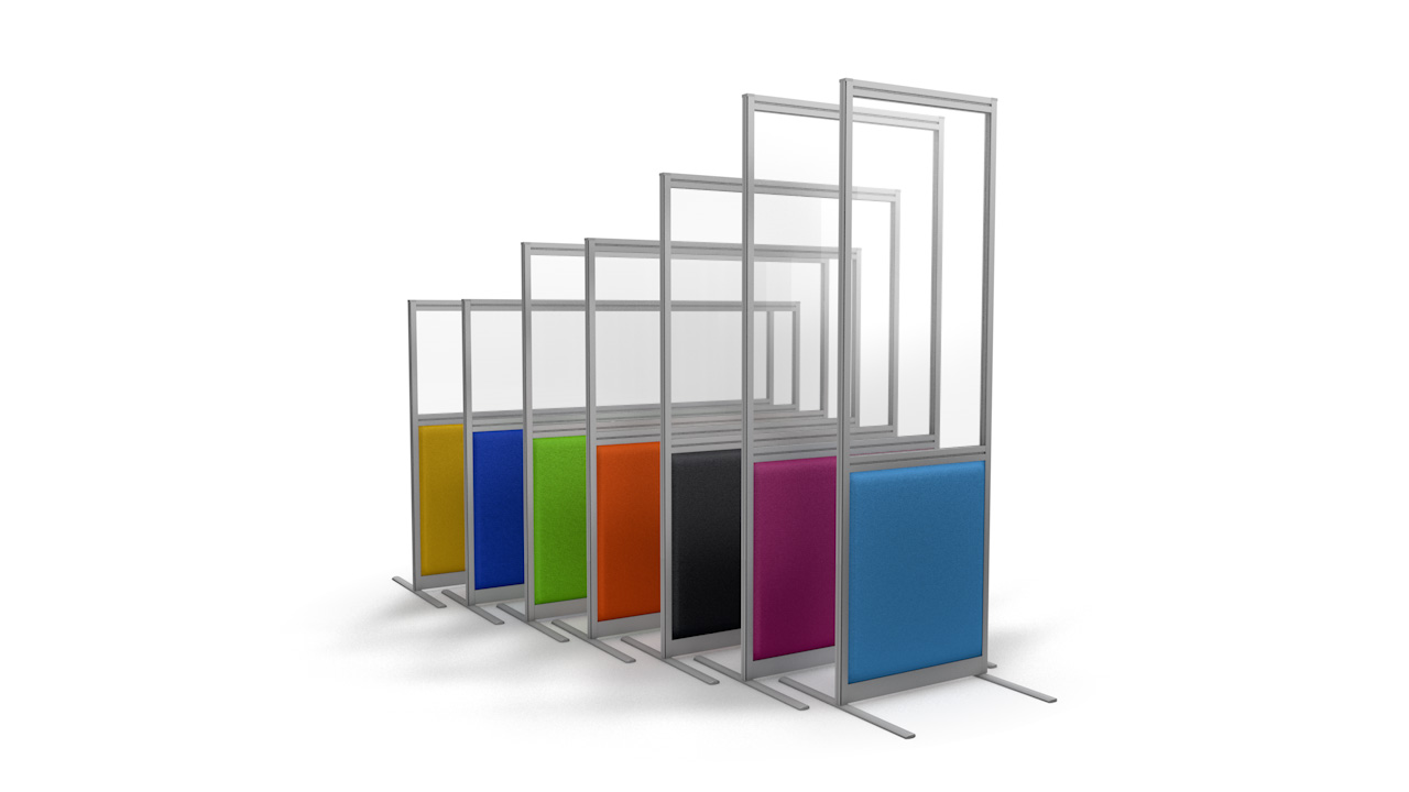Premium Part Glazed Office Screen Straight