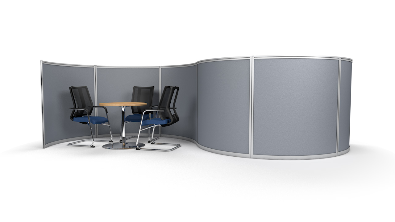 S-Shaped Office Divider Wall