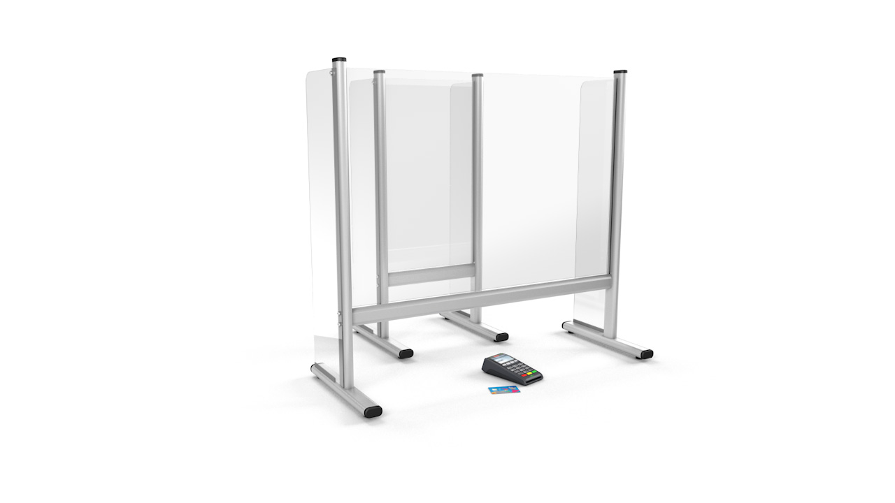 Free Standing Desk Perspex<sup>®</sup> Sneeze Guard With Sidewall Protection