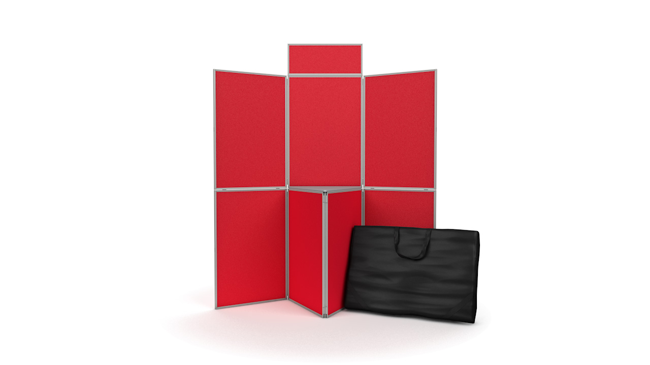 7 Panel Folding Display Board Panels PVC Frame